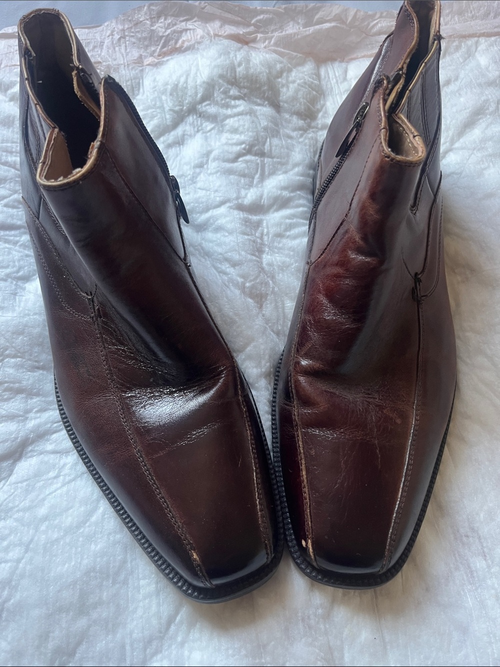 Florsheim Men’s Dark Brown Leather Chukka Boots with Side Zip
